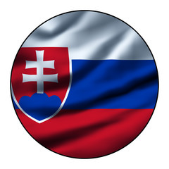 Obraz premium Illustration of a waving flag in a round circle - Slovakia