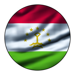 Illustration of a waving flag in a round circle - Tajikistan