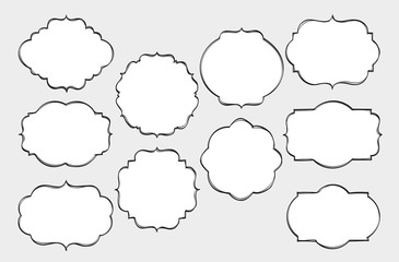 Fototapeta premium Hand Drawn Frames Set