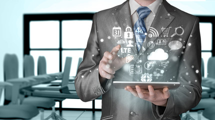 Business man using tablet PC