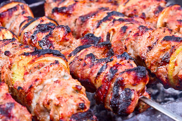 Kebabs on the grill