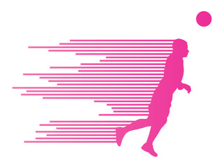 Soccer football player silhouette vector background concept made