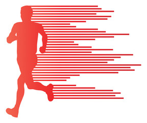 Man runner silhouette vector background template concept made of