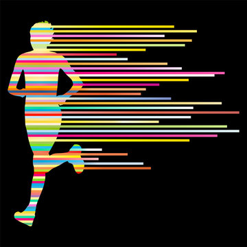 Woman runner silhouette vector background template concept made