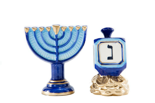 Menorah and Dreidel