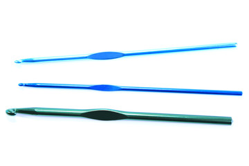 Crochet hooks isolated on white