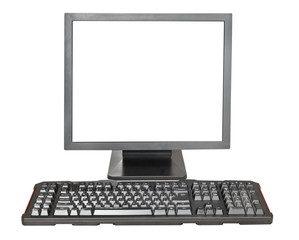 display with cut out screen and keyboard isolated