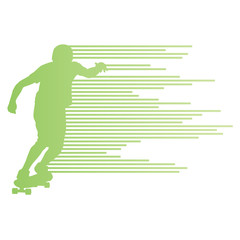 Skateboarder silhouette vector background concept made of stripe