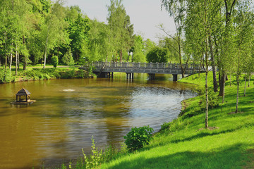 Fototapeta na wymiar Мост через озеро