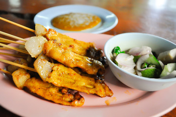 satay barbequed
