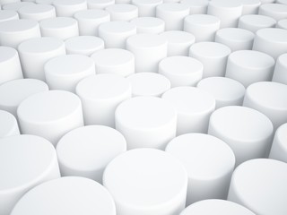 Obraz premium white abstract of cylinder 3d background