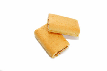 Two Fig Cookies Isolated Over White