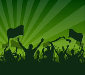 fans celebrating green background © Matthias Enter