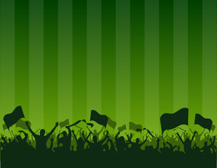 green background fans flags © Matthias Enter