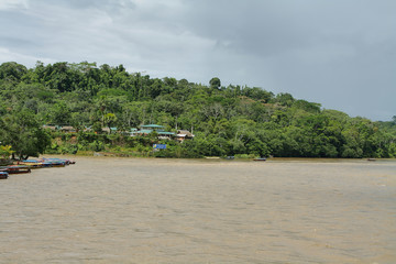 Misahualli river in the amazon jungle