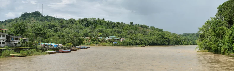 Wandcirkels aluminium Misahualli river in the amazon jungle, Ecuador © estivillml
