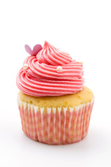 Vanilla cupcakes isolated white background