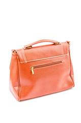 Woman leather bag isolated white background