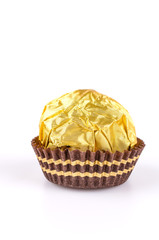 Chocolate ball isolated white background