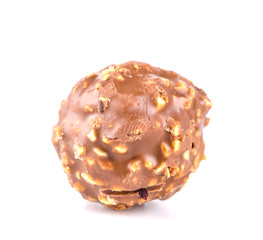 Chocolate ball isolated white background