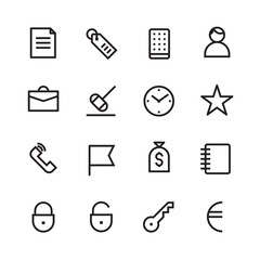 Thin Line Icons For Business and Finance