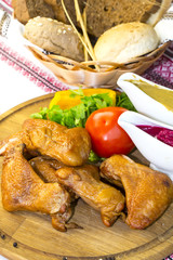 chicken wings on the table in a restaurant