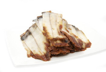 pieces of fish eel