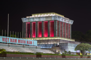 Ho Chi Minh Mausoleum at Night.