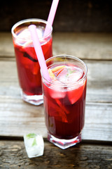 Cool berry drink in a glass