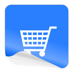 cart blue sticker icon