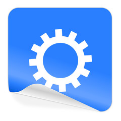 gear blue sticker icon
