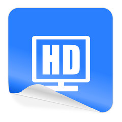 hd display blue sticker icon