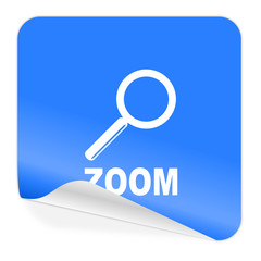 zoom blue sticker icon