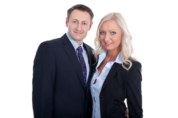 Businessteam Paar lachen Porträt