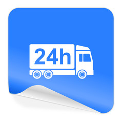 delivery blue sticker icon