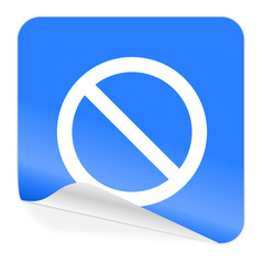 access denied blue sticker icon