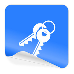 keys blue sticker icon