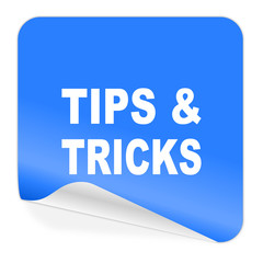 tips tricks blue sticker icon