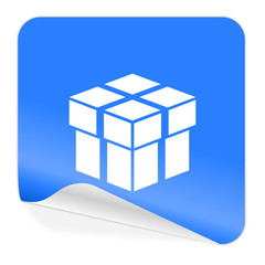 box blue sticker icon