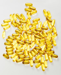 Yellow capsules Omega 3