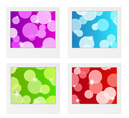 photo frame collection with bubbles