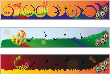 Banners with music motif