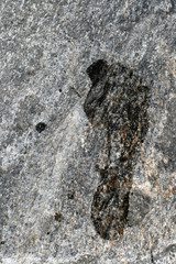 human footprint in stone