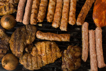 Steaks and oblong rissoles