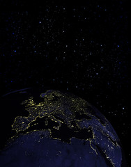 Fototapeta na wymiar Erde bei Nacht
