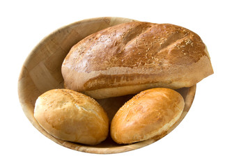 Bread rolls and loaf