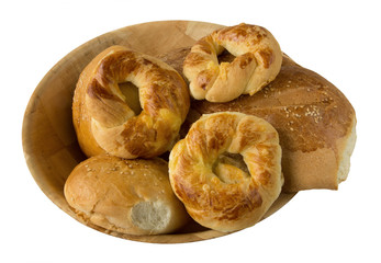 Bread rolls and loaf