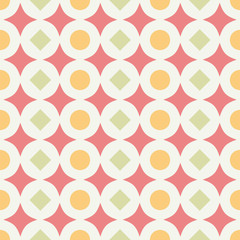 Geometric abstract retro seamless pattern on white