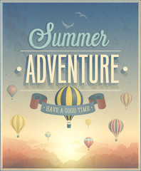 Naklejka premium Summer Adventure poster. Vector illustration.