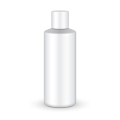 Shampoo, Gel Or Lotion Plastic Bottle On White Background